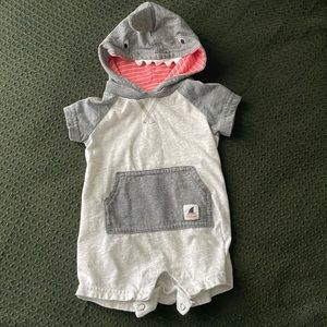 Carter’s Hooded Shark Onesie - 3M